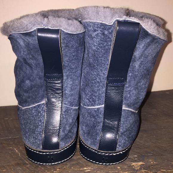 Ross & Snow Gemma Shearling  Stonewashed suede leather bootie slippers - Picture 4 of 16